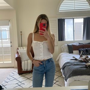 Reformation white crop top